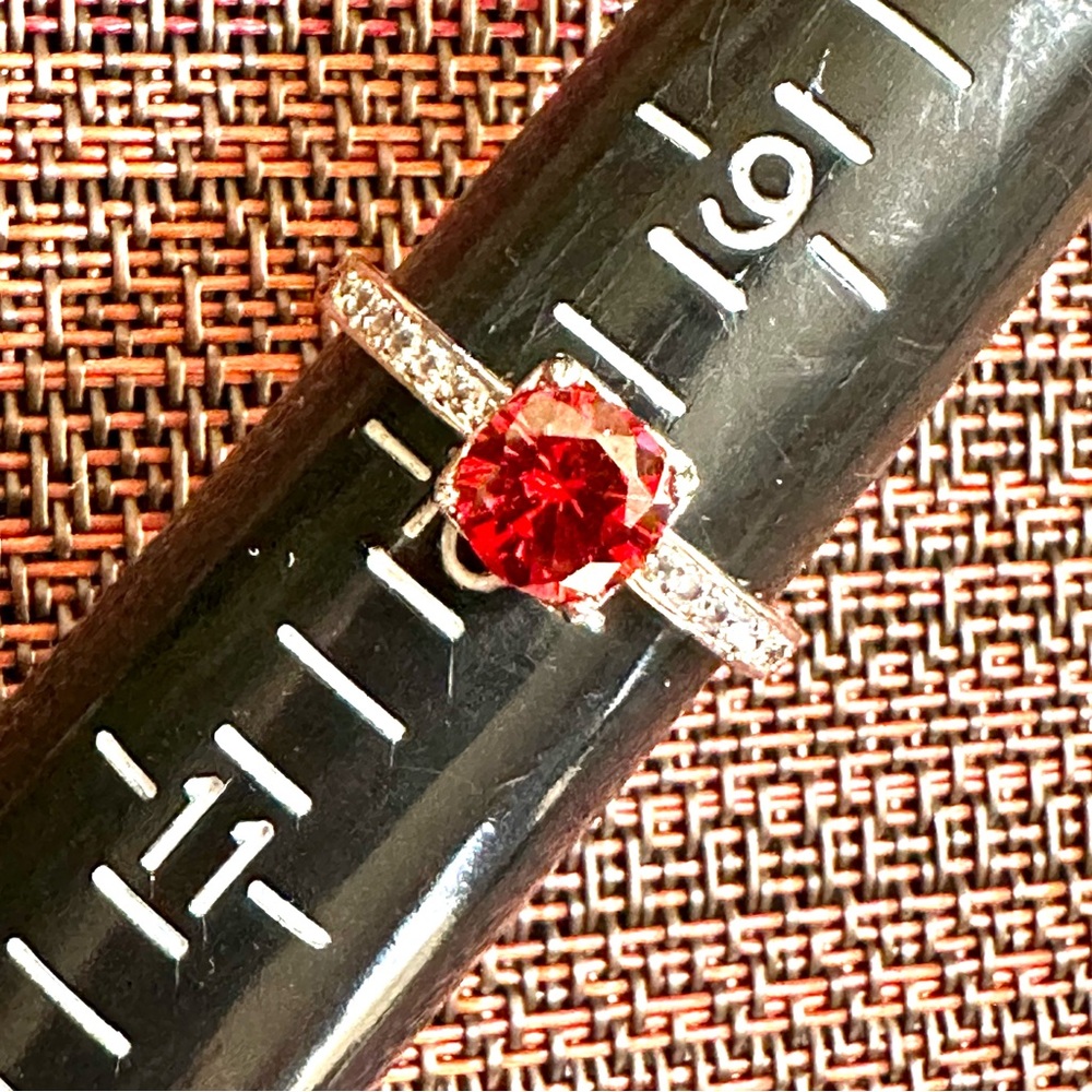 Fragrant Jewels Red Crystal Silver Ring
